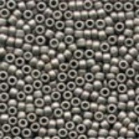 03008 Antique Glass Seed Beads -Color: Black / Grey :: Pewter