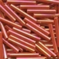 92055 Large Bugle Beads -  Red Rainbow