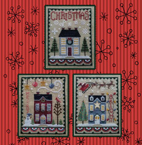 Christmas House Trio - Cross Stitch Pattern ( Waxing Moon Designs )