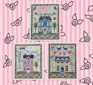 Spring House Trio- Cross Stitch Pattern